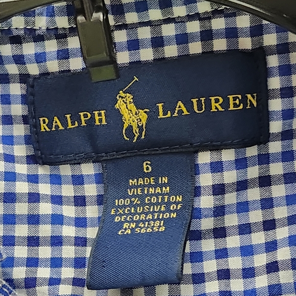 Ralph Lauren Kids Navy Checkered Button Down Shirt - Picture 2 of 4